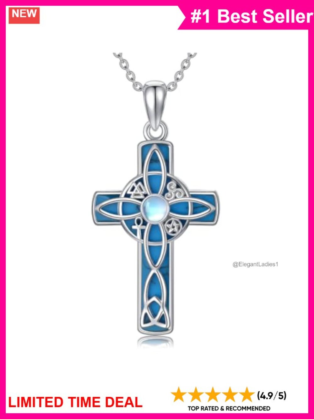 925 Sterling Silver Witches Knot Pendant Necklace Gift for Women